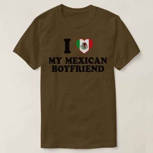 メキシコのボーイフレンド、メキシコ国旗Latinx Priが大好き Tシャツ (デザイン正面)