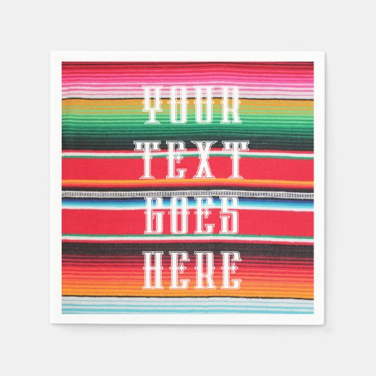メキシコのポンチョ毛布cinco de mayo、カスタム文字 スタンダードカクテルナプキン (正面)