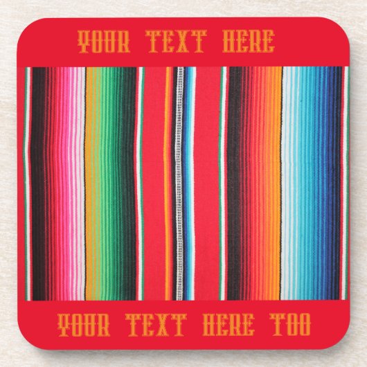 メキシコのポンチョSerapeコースター – カスタム文字ドリンク コースター (正面)