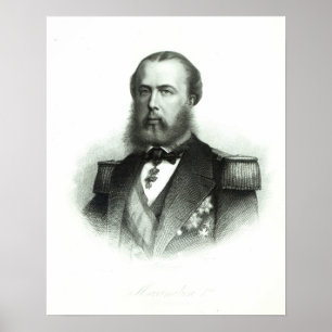 メキシコのマクシミリアン皇帝のポートレート, 1864 ポスター
