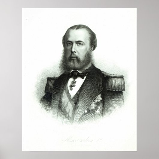 メキシコのマクシミリアン皇帝のポートレート, 1864 ポスター (正面)