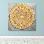 メキシコのマヤアステカン/カレンダーのキャンバス印刷 キャンバスプリント (インサイチュ (ウッドフロア))