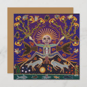 メキシコのマヤ人の女アステカ神エスニック·トリバル·アート·ボホ 招待状 (正面/裏面)