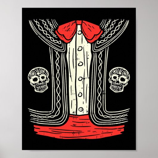 メキシコのマリアチのハロウィーンの衣装メキシコのスーツFie ポスター (正面)