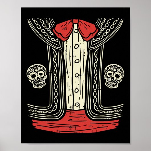 メキシコのマリアチのハロウィーンの衣装メキシコのスーツFie ポスター (正面)