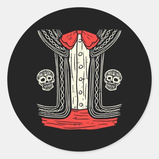 メキシコのマリアチのハロウィーンの衣装メキシコのスーツFie ラウンドシール (正面)