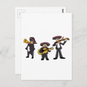 メキシコのマリアチバンドフェスタ音楽マンガアート ポストカード (正面/裏面)