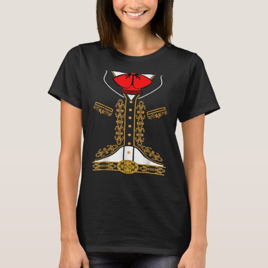 メキシコのマリアチ・シャルロ・チンコ・デ・マヨの衣装 Tシャツ (正面)