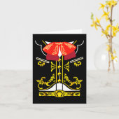 メキシコのマリアチTシャツ チャロ シンコ デ マヨ ハロウィン カード (黄色い花)