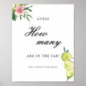 メキシコのマルガリータどのくらいのブライダルシャワーサイン ポスター (正面)