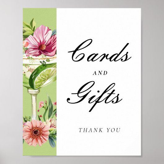 メキシコのマルガリータカードギフトブライダルシャワーサイン ポスター (正面)