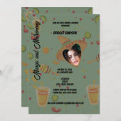 メキシコのマークスと結婚ブライダルシャワー写真 招待状 (正面/裏面)