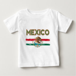 メキシコのメキシコ旗 ベビーTシャツ