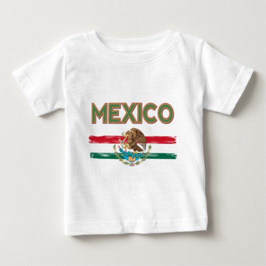 メキシコのメキシコ旗 ベビーTシャツ (正面)
