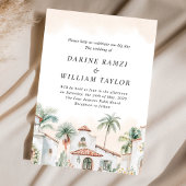 メキシコのヤシの木の宛先スペインの赤面ピンク 招待状