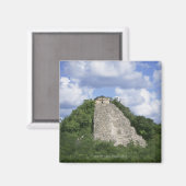 メキシコのユカタン半島コバのマヤ遺跡 マグネット (正面/裏面)