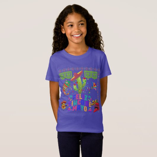 メキシコのリズム 紫 Tシャツ (正面フル)