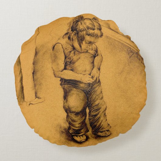 メキシコのルティ失ったアンギーにいる ラウンドクッション (裏面)