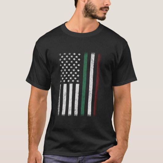 メキシコのルーツアメリカングロウンメキシコ米国国旗アメリ Tシャツ (正面)