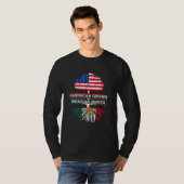 メキシコのルーツアメリカ国旗 Tシャツ (正面フル)