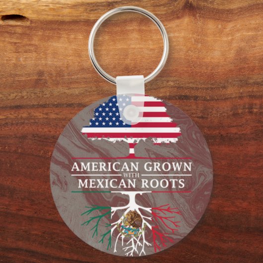 メキシコのルーツ大理石で栽培されたアメリカ人スタイル キーホルダー (正面)