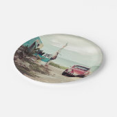 メキシコのレッドカークラシックヴィンテージカブトムシ ペーパープレート (アングル)