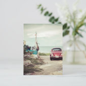 メキシコのレッドカークラシックヴィンテージカブトムシ ポストカード (スタンド正面)