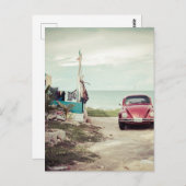 メキシコのレッドカークラシックヴィンテージカブトムシ ポストカード (正面/裏面)