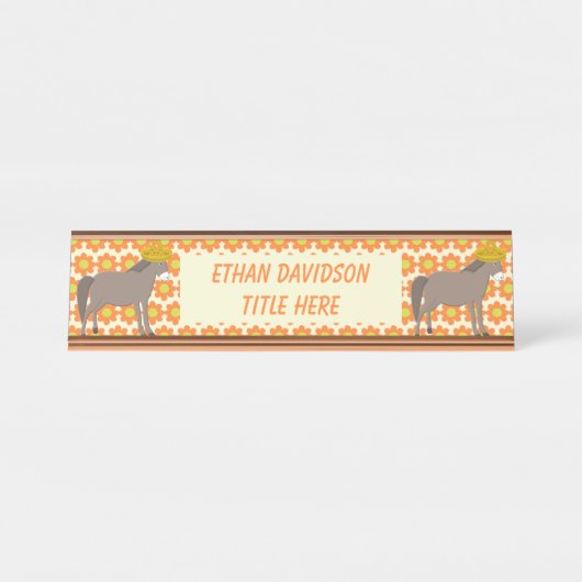 メキシコのロバの日の死んだカスタムデスク名Pl デスクネームプレート (正面)