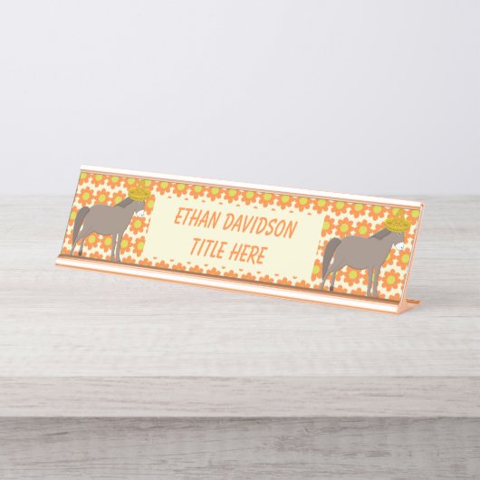 メキシコのロバの日の死んだカスタムデスク名Pl デスクネームプレート (正面)