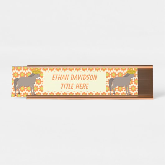 メキシコのロバの日の死んだカスタムデスク名Pl デスクネームプレート (正面)