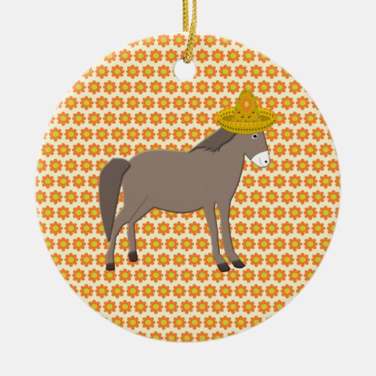 メキシコのロバの死の日 セラミックオーナメント (正面)