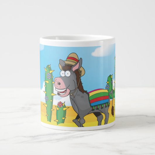 メキシコのロバ ジャンボコーヒーマグカップ (正面)