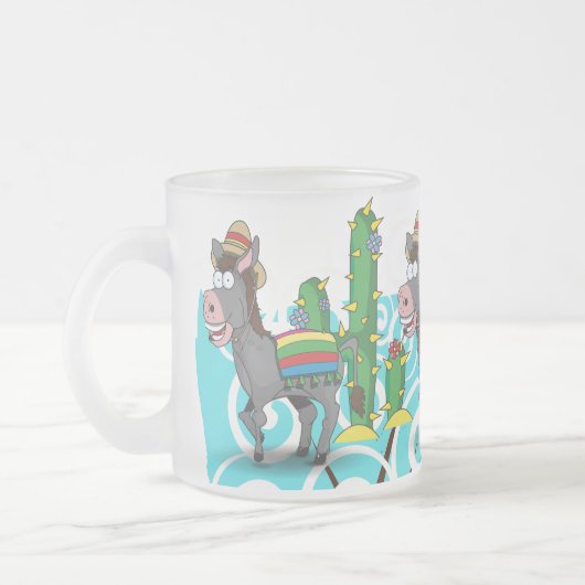 メキシコのロバ フロストグラスマグカップ (左)