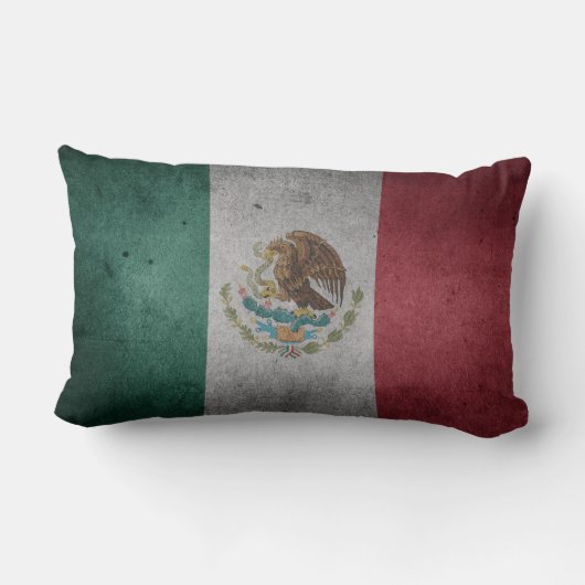 メキシコのヴィンテージの動揺してな旗 ランバークッション (裏面)