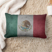 メキシコのヴィンテージの動揺してな旗 ランバークッション (ブランケット)