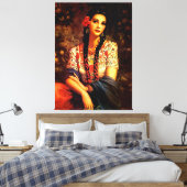 メキシコのヴィンテージピンアップガール、長編組 キャンバスプリント (インサイチュ (寝室))