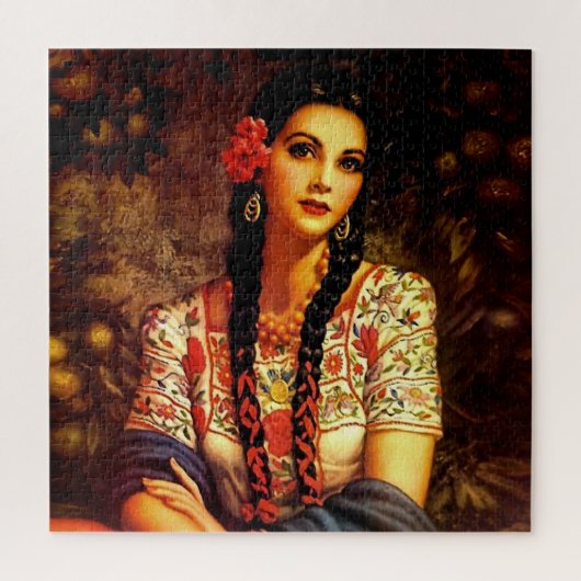 メキシコのヴィンテージピンアップガール、長編組 ジグソーパズル (縦)