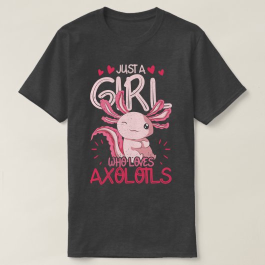 メキシコの両生類の恋人はアクソルを愛する女の子 Tシャツ (デザイン正面)