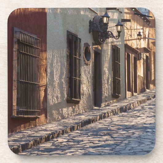 メキシコの丸石の街路 コースター (正面)