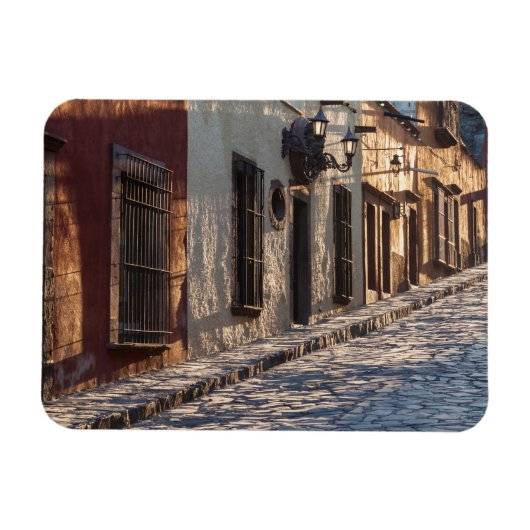 メキシコの丸石の街路 マグネット (横)