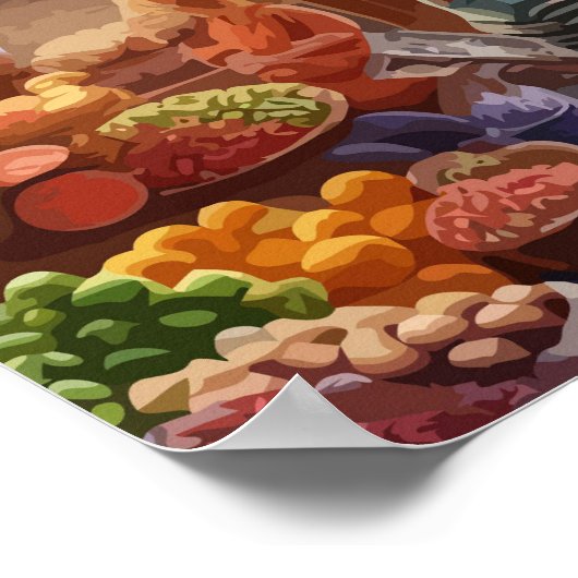 メキシコの人々農家市場抽象芸術アート ポスター (角)