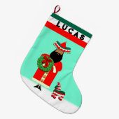 メキシコの休日のギフト ラージクリスマスストッキング (正面 (吊り時))