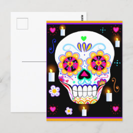 メキシコの休日の日死んだ砂糖スカル ポストカード