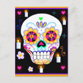 メキシコの休日の日死んだ砂糖スカル ポストカード (正面)