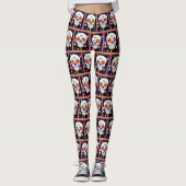 メキシコの休日の日死んだ砂糖スカル レギンス (正面)