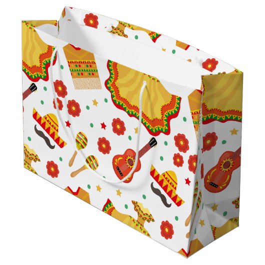 メキシコの休日のCinco deメーヨーのフェスタ ラージペーパーバッグ (裏面アングル)