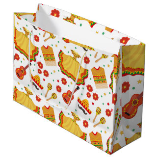 メキシコの休日のCinco deメーヨーのフェスタ ラージペーパーバッグ