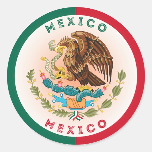 メキシコの伝統エンブレム ラウンドシール (正面)