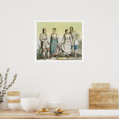 メキシコの伝統的衣装のミチョアカンインディアン( ポスター (キッチン)